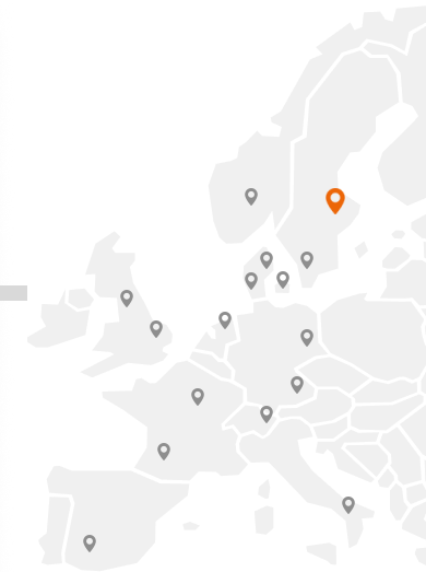 Karte der Einsatzorte in Europa